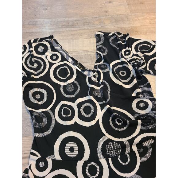 GNW size 8 women's black and white midi fit and flare dress - Picture 2 of 7